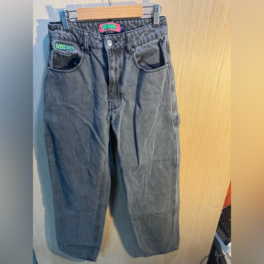 Women’s Empyre Black High Waisted Straight Leg Cargo Jeans Size 0